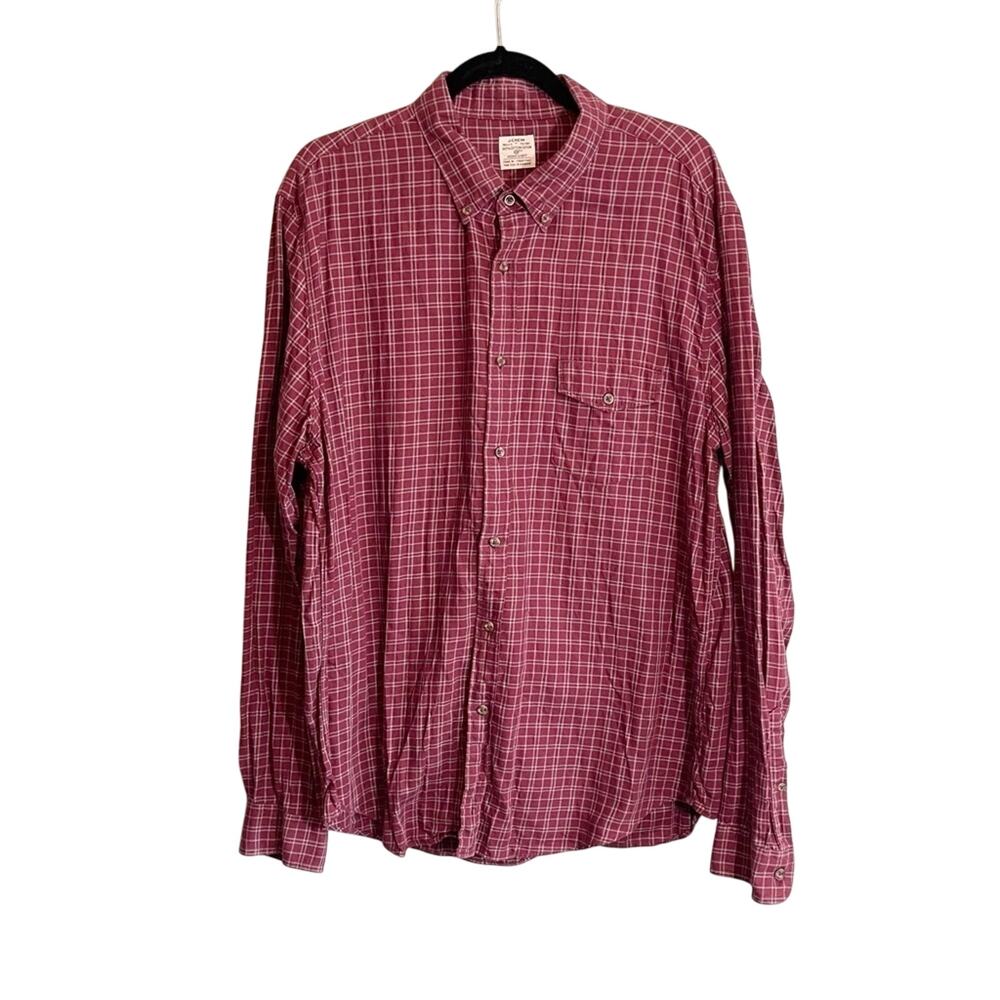J. Crew Men's‎ Maroon Plaid Flannel Button Down Size XL
